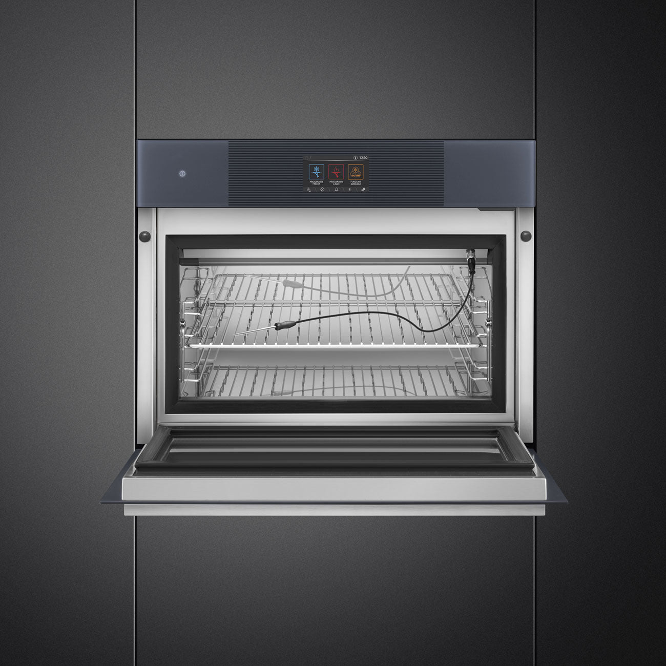 SMEG SBC4104G - Blast Chiller mit 5 Jahre Garantie, Designlinie Linea, Neptune Grey, Touch-Control, Nische 60 x 45 cm