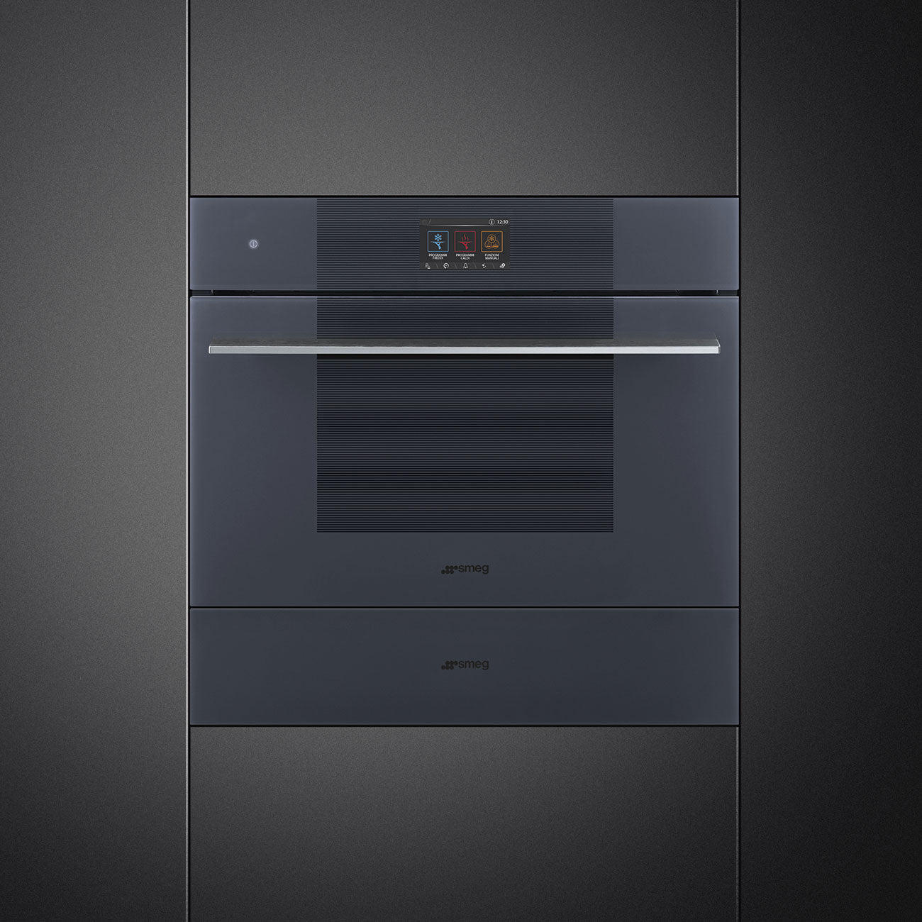 SMEG SBC4104G - Blast Chiller mit 5 Jahre Garantie, Designlinie Linea, Neptune Grey, Touch-Control, Nische 60 x 45 cm