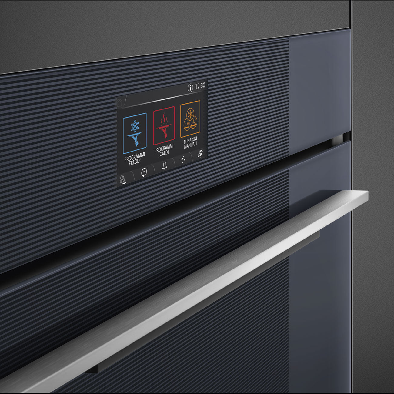 SMEG SBC4104G - Blast Chiller mit 5 Jahre Garantie, Designlinie Linea, Neptune Grey, Touch-Control, Nische 60 x 45 cm