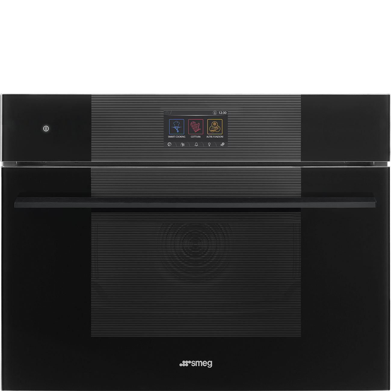 SMEG SO4104M2PB3 - Backofen mit Mikrowelle mit 5 Jahre Garantie, Designlinie Linea, Schwarz, Touch-Control, Nische 60 x 45 cm