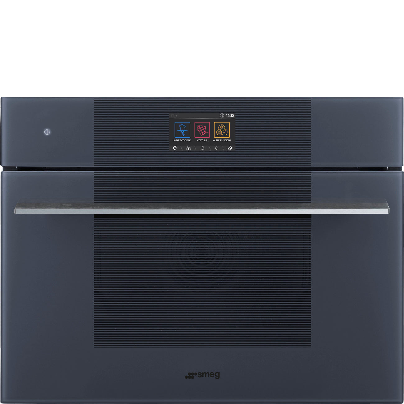 SMEG SO4104M2PG - Backofen mit Mikrowelle mit 5 Jahre Garantie, Designlinie Linea, Neptune Grey, Touch-Control, Nische 60 x 45 cm