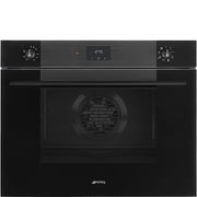 SMEG SO5100TB3 - XL Backofen mit 5 Jahre Garantie, Designlinie Linea, Schwarz, Bedienknebel, Nische 75 x 60 cm