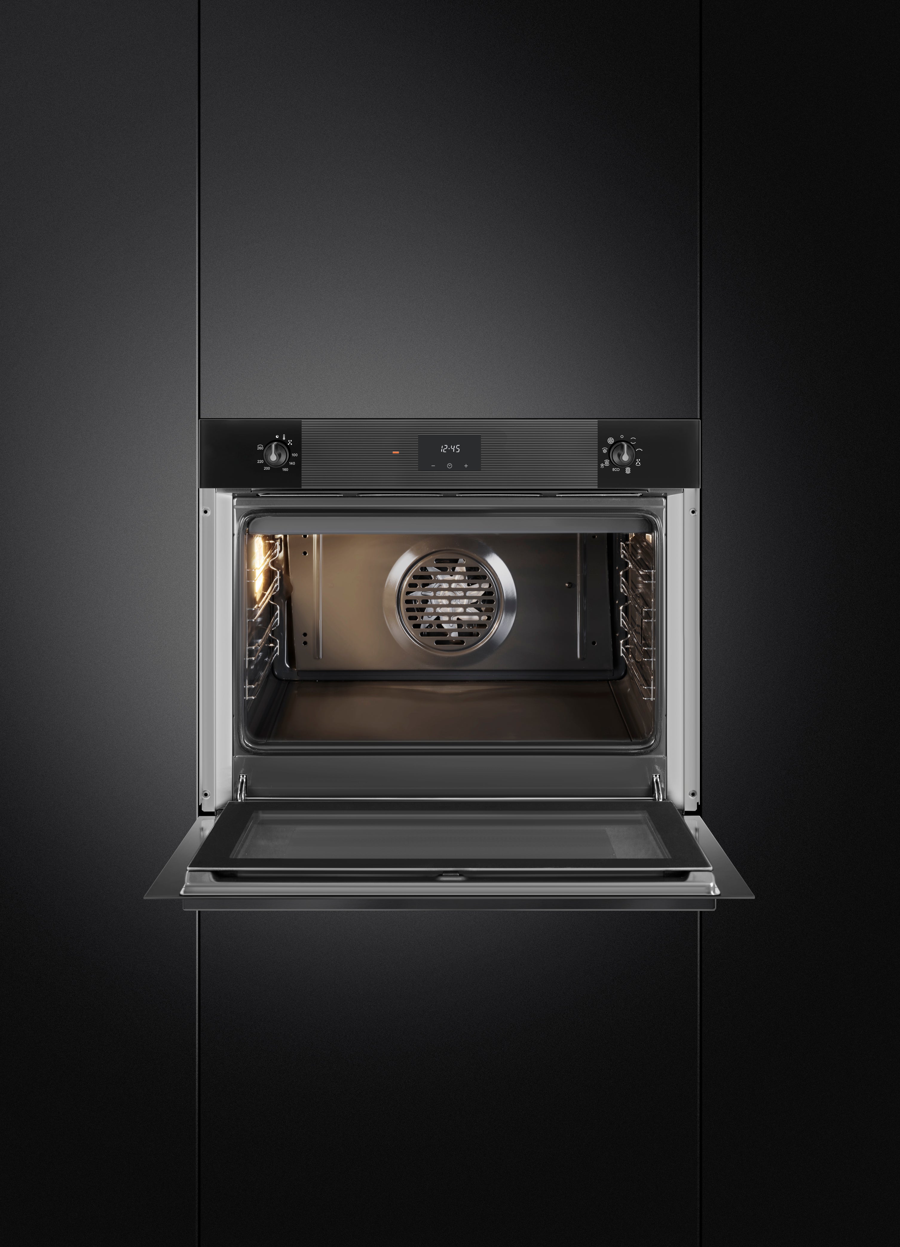 SMEG SO5100TB3 - XL Backofen mit 5 Jahre Garantie, Designlinie Linea, Schwarz, Bedienknebel, Nische 75 x 60 cm
