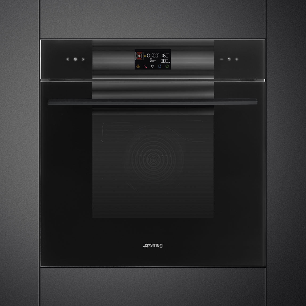Auf den Merkzettel SMEG SO6102M2B3 - Backofen mit Mikrowelle mit 5 Jahre Garantie, Designlinie Linea, Schwarz, Touch-Control, Nische 60 x 60 cm