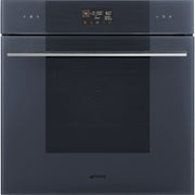 SMEG SO6102M2GF - Backofen mit Mikrowelle mit 5 Jahre Garantie, Designlinie Linea, Neptune Grey, Touch-Control, Nische 60 x 60 cm