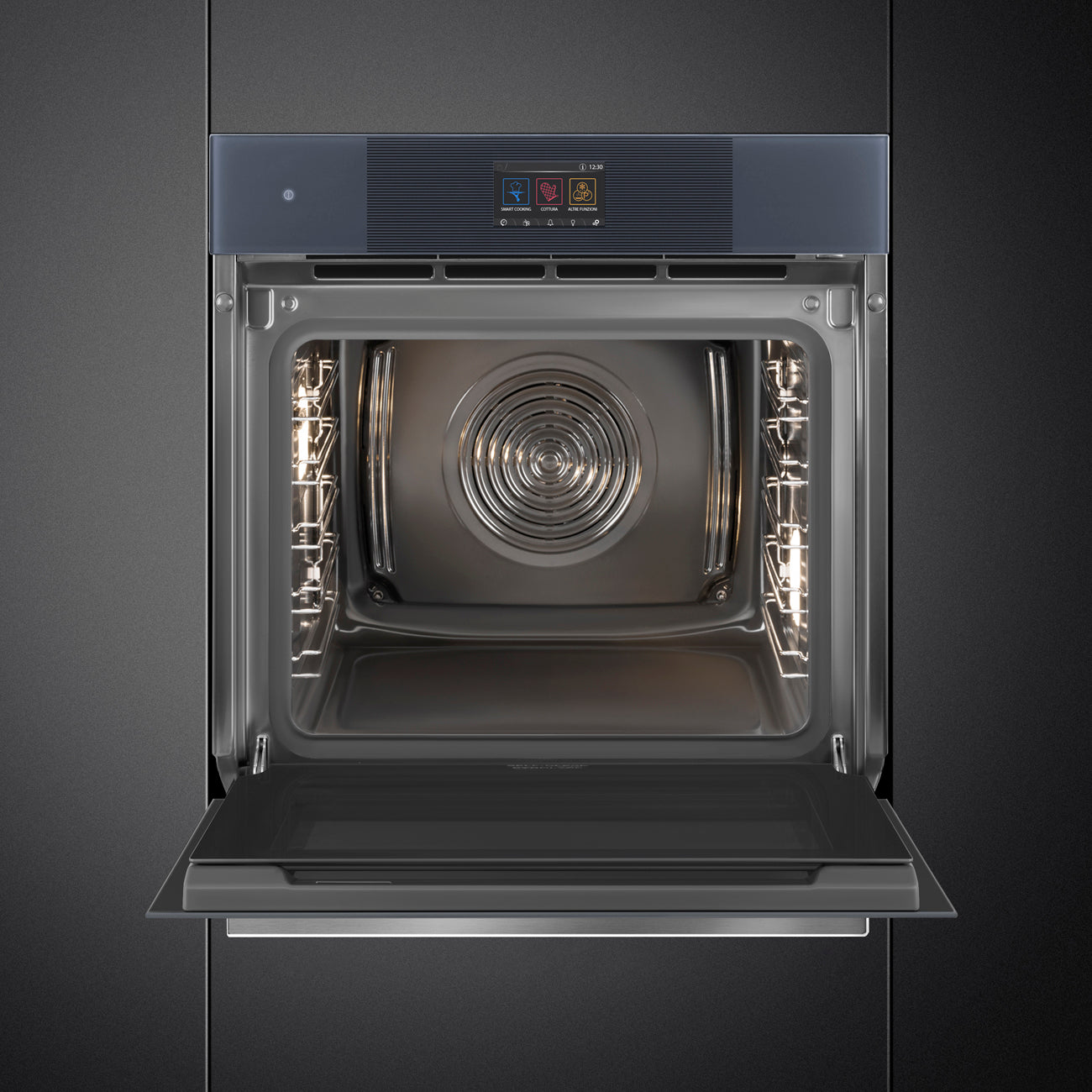 SMEG SO6104S4PG - Dampfbackofen mit 5 Jahre Garantie, Designlinie Linea, Neptune Grey, Touch-Control, Nische 60 x 60 cm