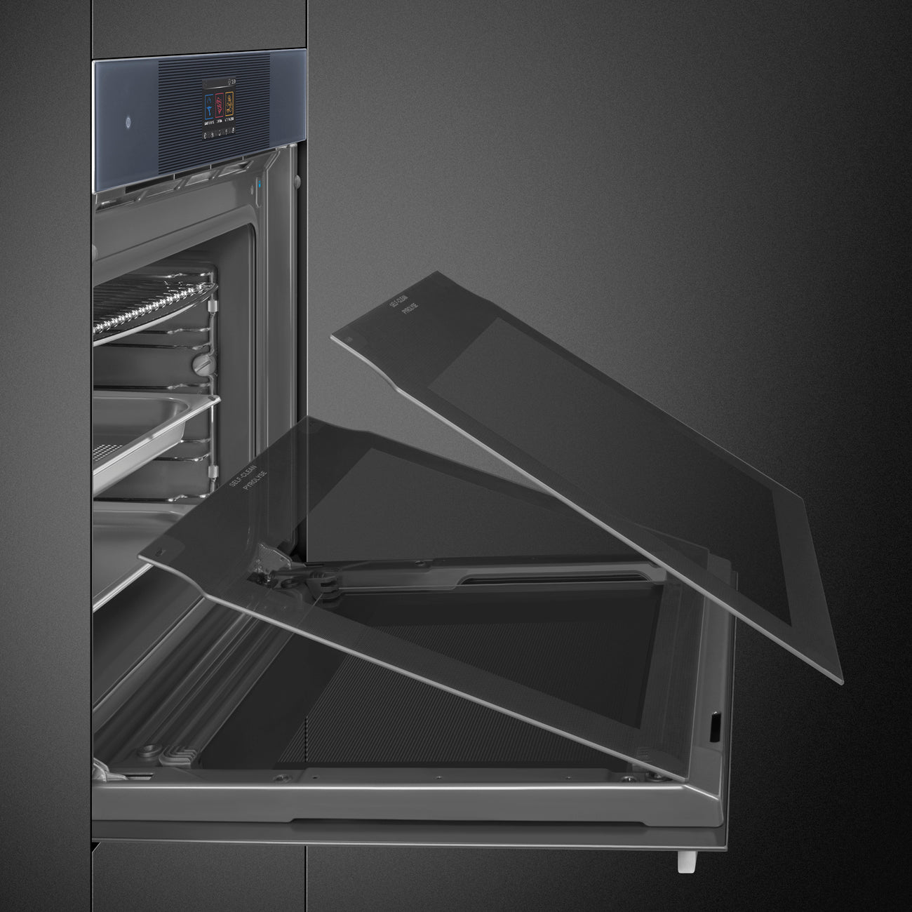 SMEG SO6104S4PG - Dampfbackofen mit 5 Jahre Garantie, Designlinie Linea, Neptune Grey, Touch-Control, Nische 60 x 60 cm
