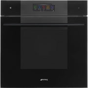 SMEG SO6106WAPB3 - Backofen mit Mikrowelle und Dampfunktion mit 5 Jahre Garantie, Designlinie Linea, Schwarz, Touch-Control, Nische 60 x 60 cm