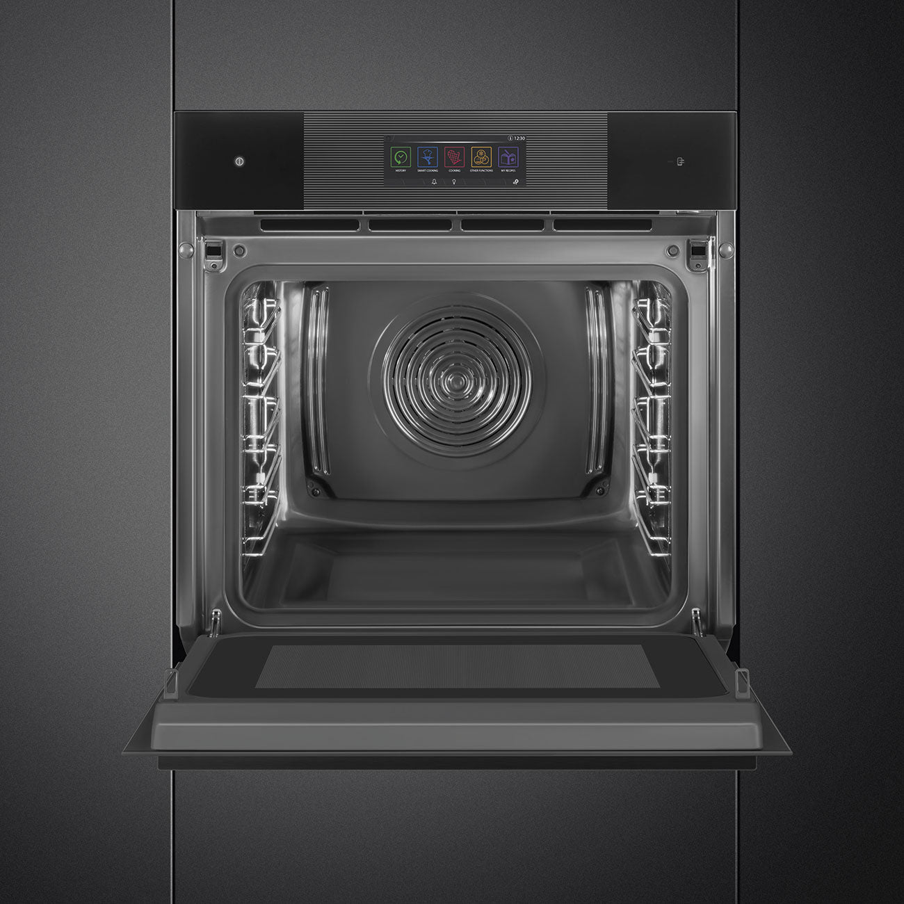 SMEG SO6106WAPB3 - Backofen mit Mikrowelle und Dampfunktion mit 5 Jahre Garantie, Designlinie Linea, Schwarz, Touch-Control, Nische 60 x 60 cm