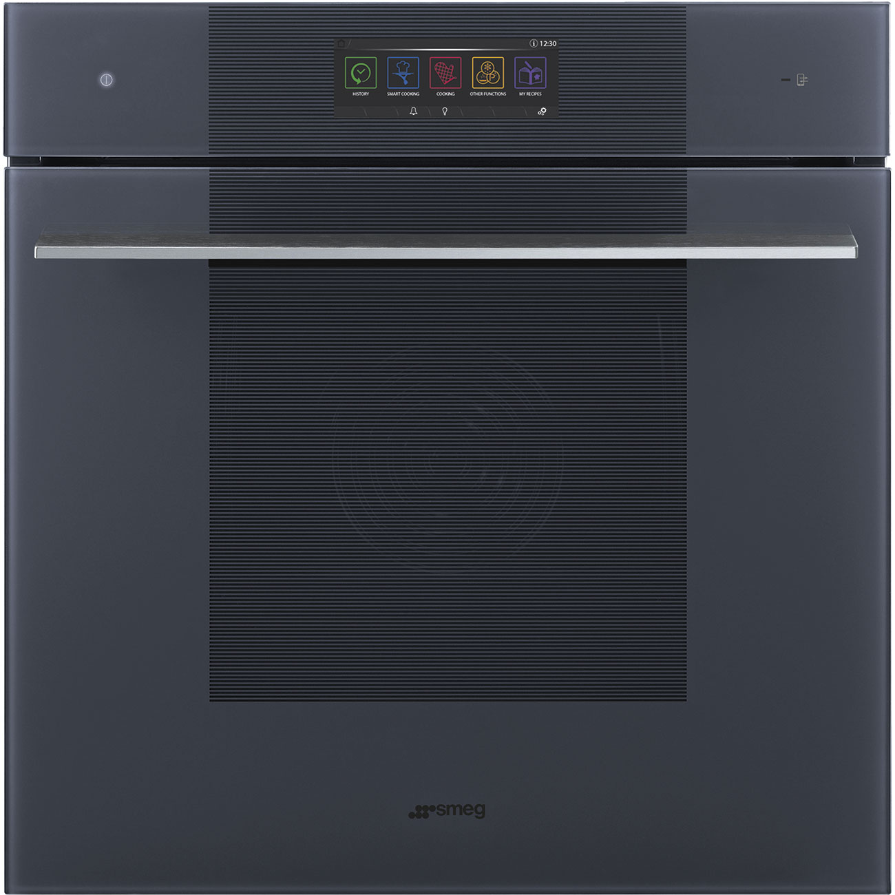 SMEG SO6106WAPG - Backofen mit Mikrowelle und Dampfunktion mit 5 Jahre Garantie, Designlinie Linea, Neptune Grey, Touch-Control, Nische 60 x 60 cm