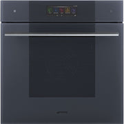 SMEG SO6106WAPG - Backofen mit Mikrowelle und Dampfunktion mit 5 Jahre Garantie, Designlinie Linea, Neptune Grey, Touch-Control, Nische 60 x 60 cm