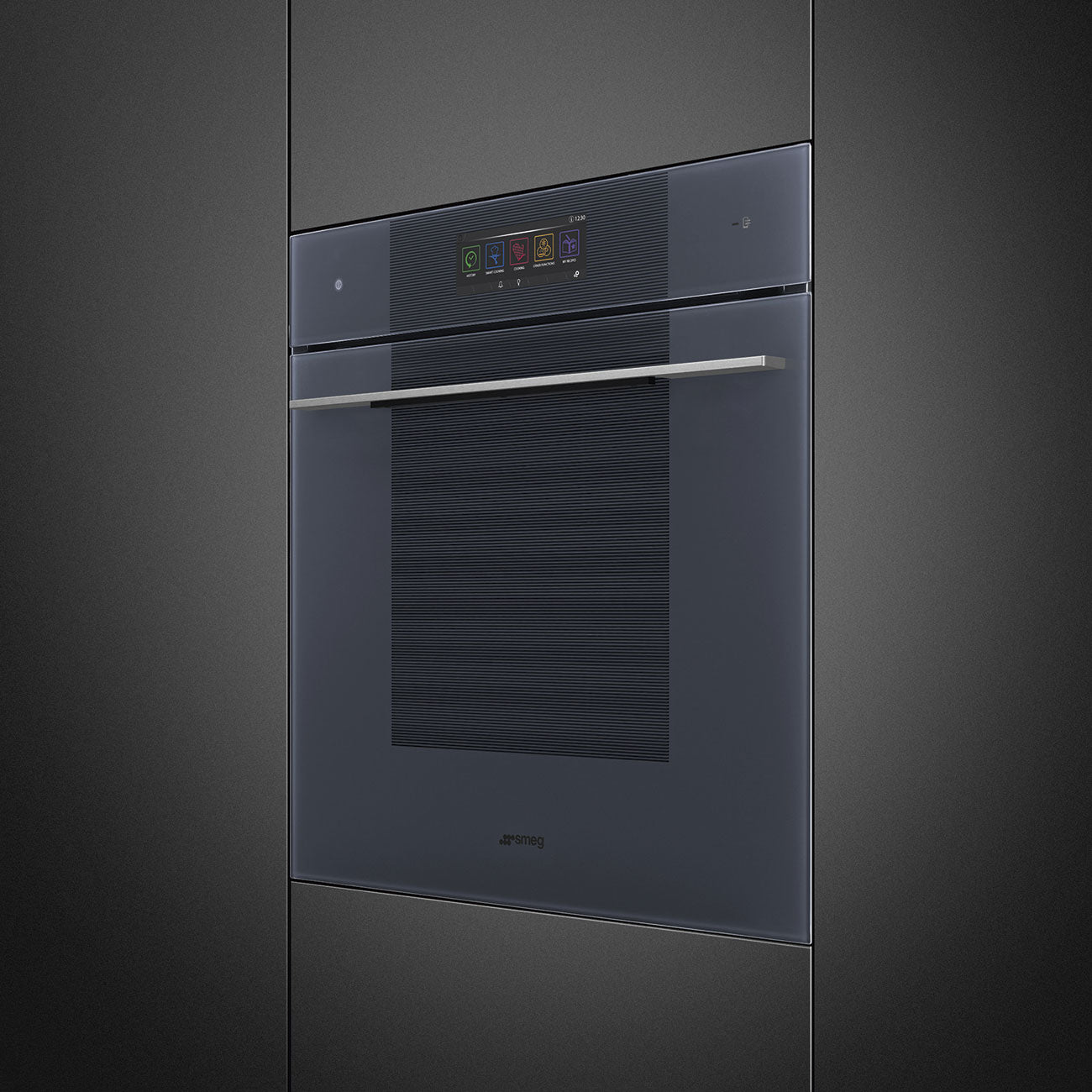 SMEG SO6106WAPG - Backofen mit Mikrowelle und Dampfunktion mit 5 Jahre Garantie, Designlinie Linea, Neptune Grey, Touch-Control, Nische 60 x 60 cm