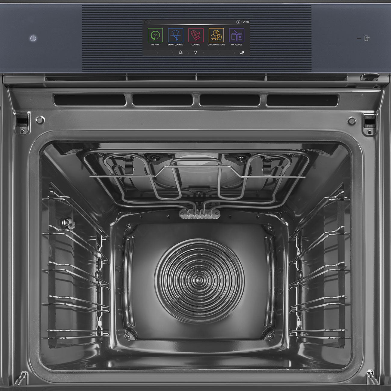 SMEG SO6106WAPG - Backofen mit Mikrowelle und Dampfunktion mit 5 Jahre Garantie, Designlinie Linea, Neptune Grey, Touch-Control, Nische 60 x 60 cm