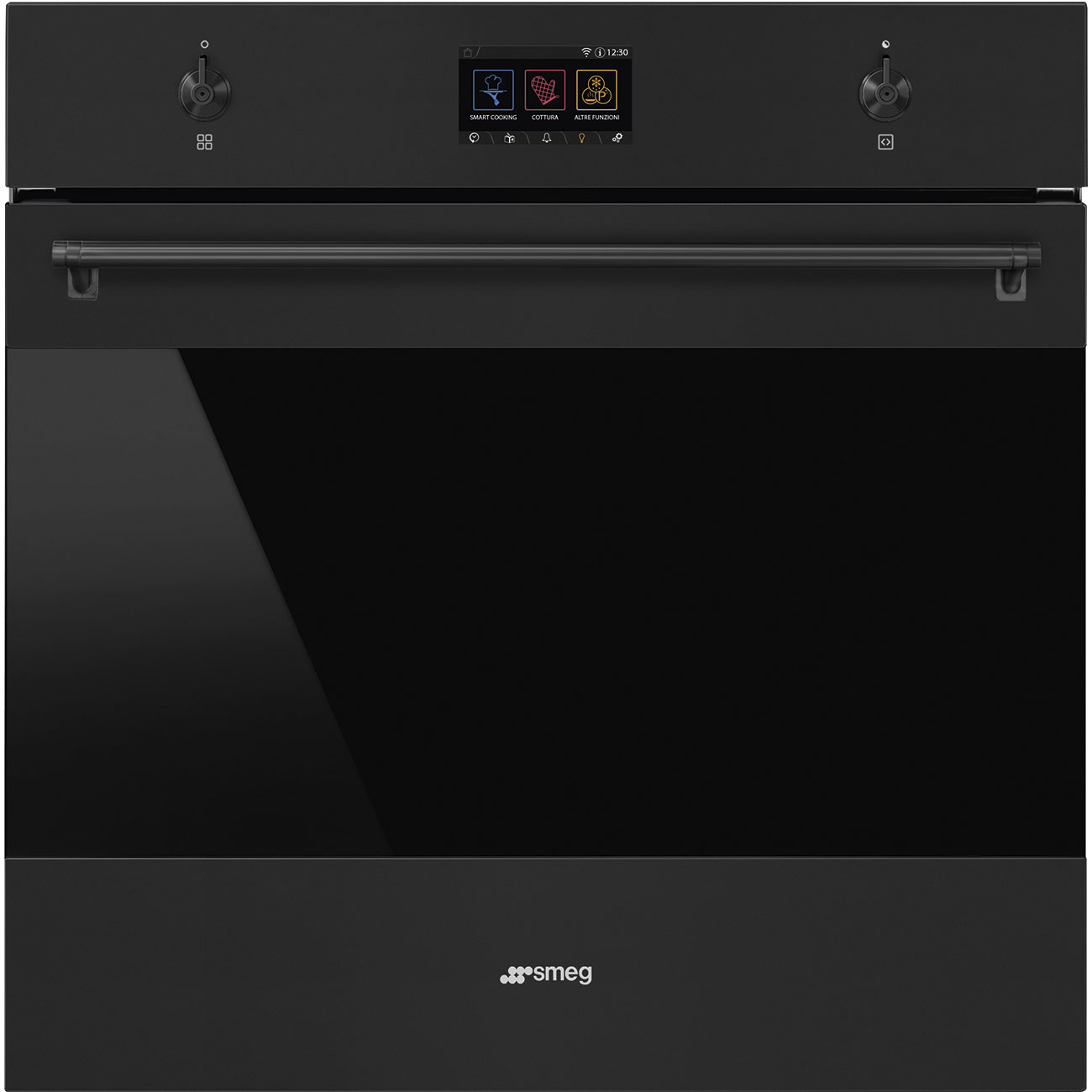 SMEG SO6303APN - Backofen mit Mikrowelle und Dampfunktion mit 5 Jahre Garantie, Designlinie Classici, Schwarz-Matt, Bedienknebel, Nische 60 x 60 cm