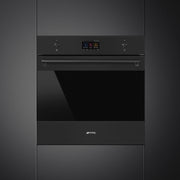 SMEG SO6303APN - Backofen mit Mikrowelle und Dampfunktion mit 5 Jahre Garantie, Designlinie Classici, Schwarz-Matt, Bedienknebel, Nische 60 x 60 cm