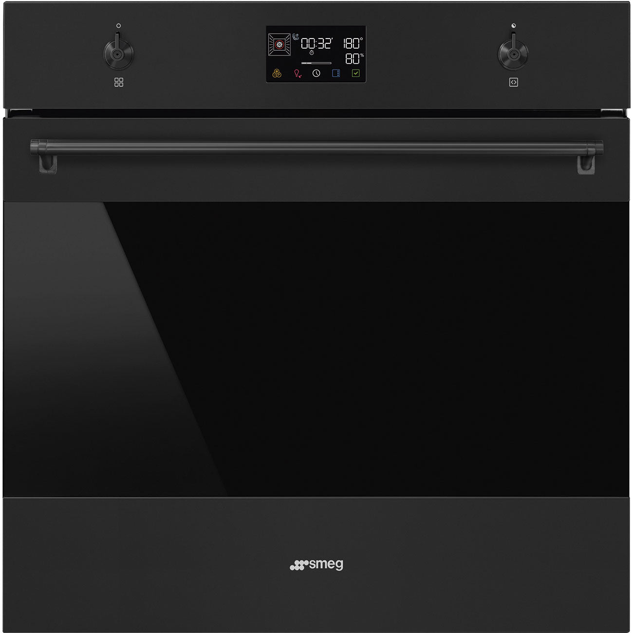 SMEG SOP6302S2PN - Backofen mit Dampffunktion mit 5 Jahre Garantie, Designlinie Classici, Schwarz-Matt, Bedienknebel, Nische 60 x 60 cm