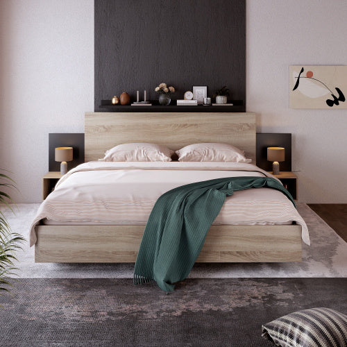 Doppelbett, hölzernes Bett