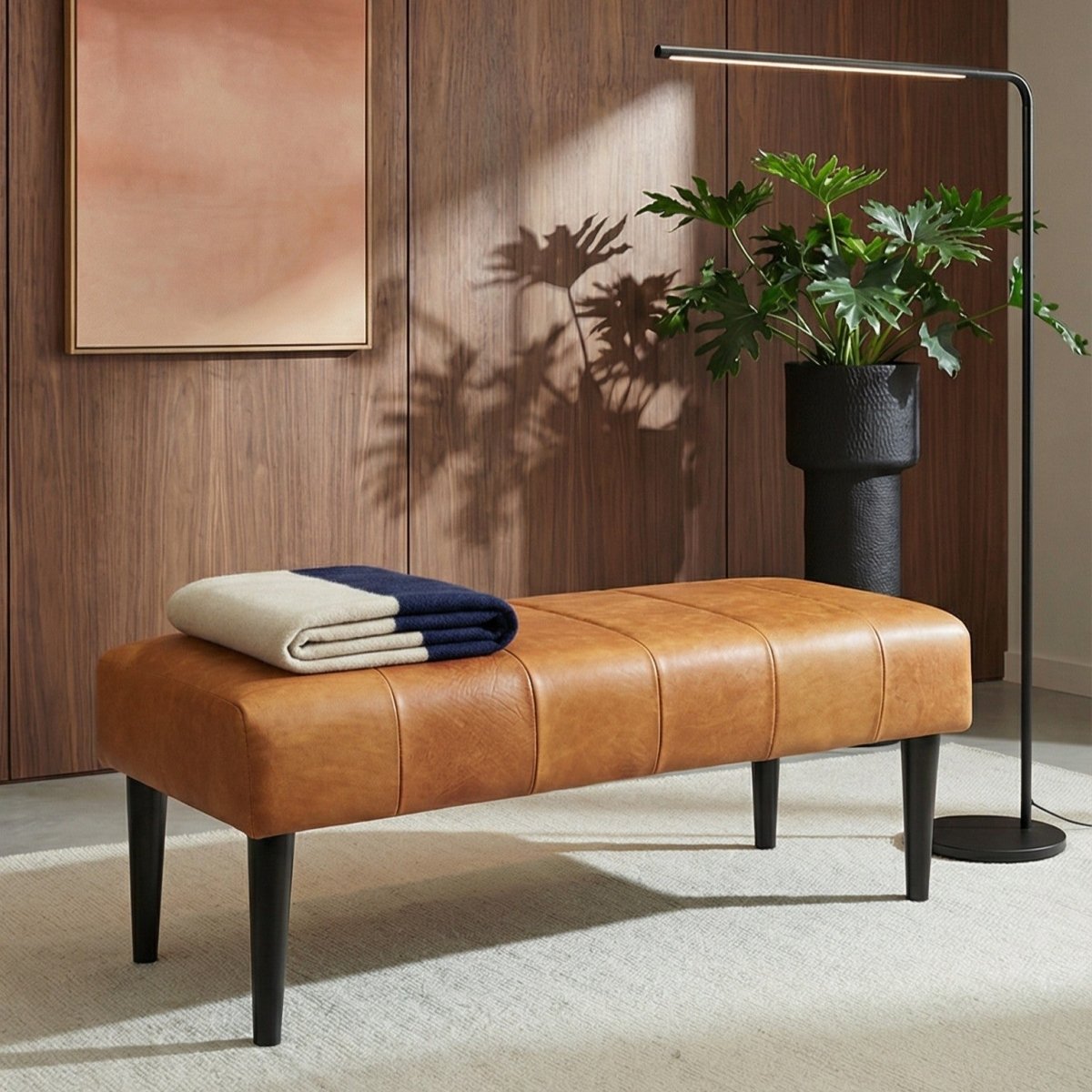 Athea Sitzbank 120 cm - Cognacbraun
