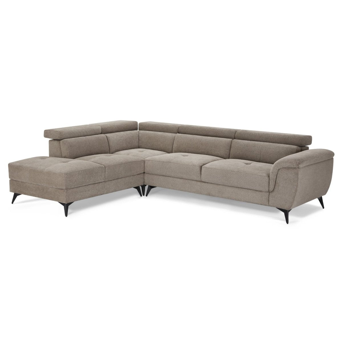 L-Form Ecksofa Links - Stoffbezug Beige