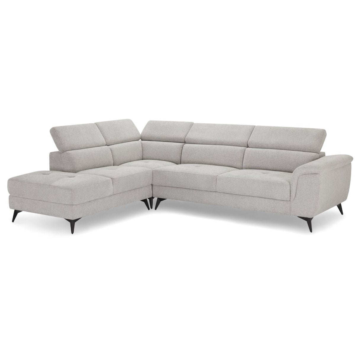 L-Form Ecksofa Links - Stoffbezug Grau