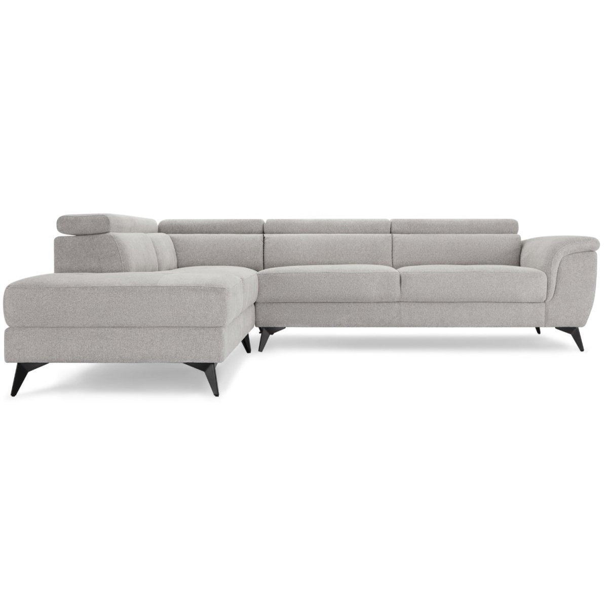 L-Form Ecksofa Links - Stoffbezug Grau