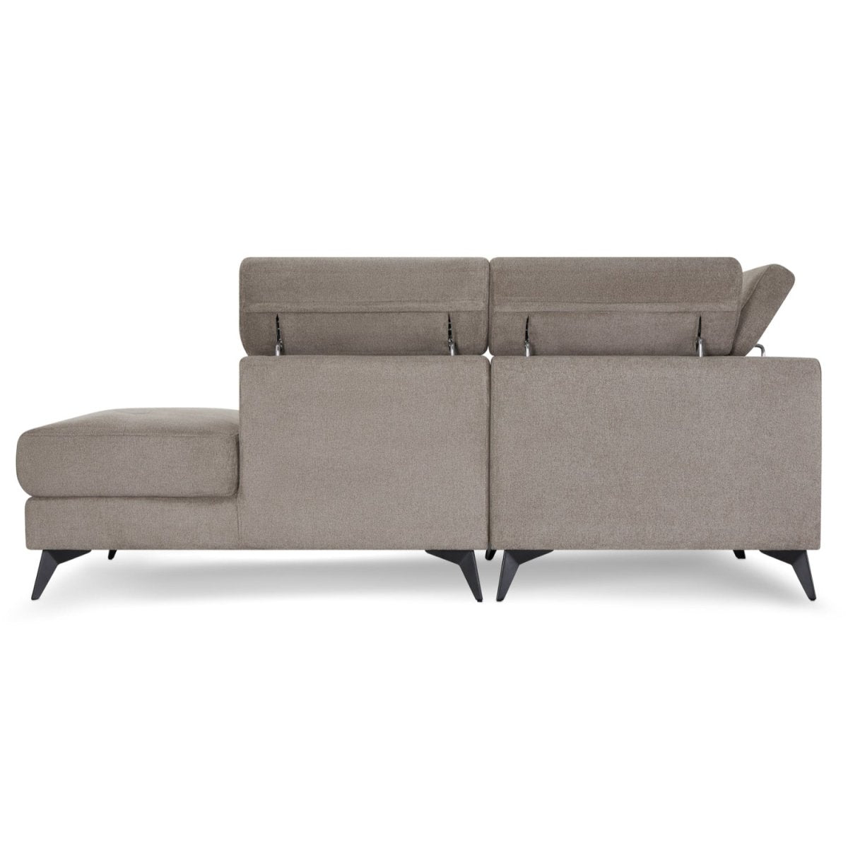 L-Form Ecksofa Rechts - Stoffbezug Beige