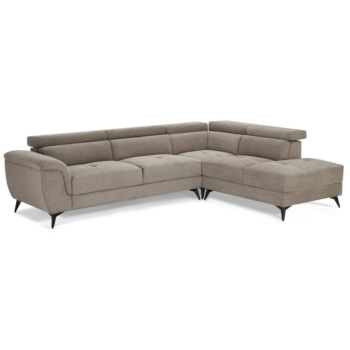 L-Form Ecksofa Rechts - Stoffbezug Beige