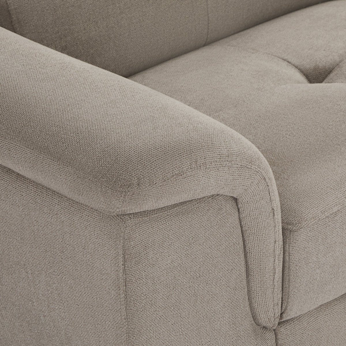 L-Form Ecksofa Rechts - Stoffbezug Beige