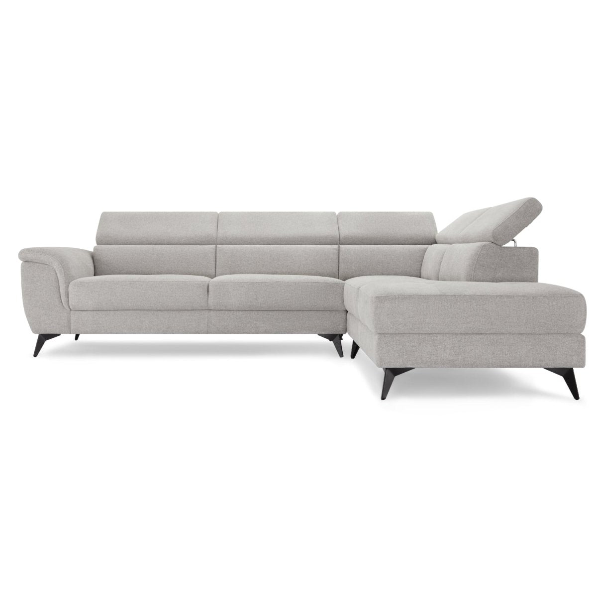 L-Form Ecksofa Rechts - Stoffbezug Grau