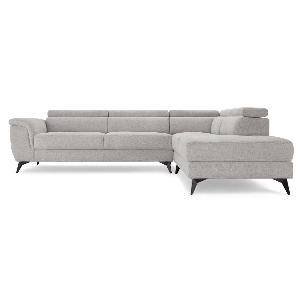 L-Form Ecksofa Rechts - Stoffbezug Grau