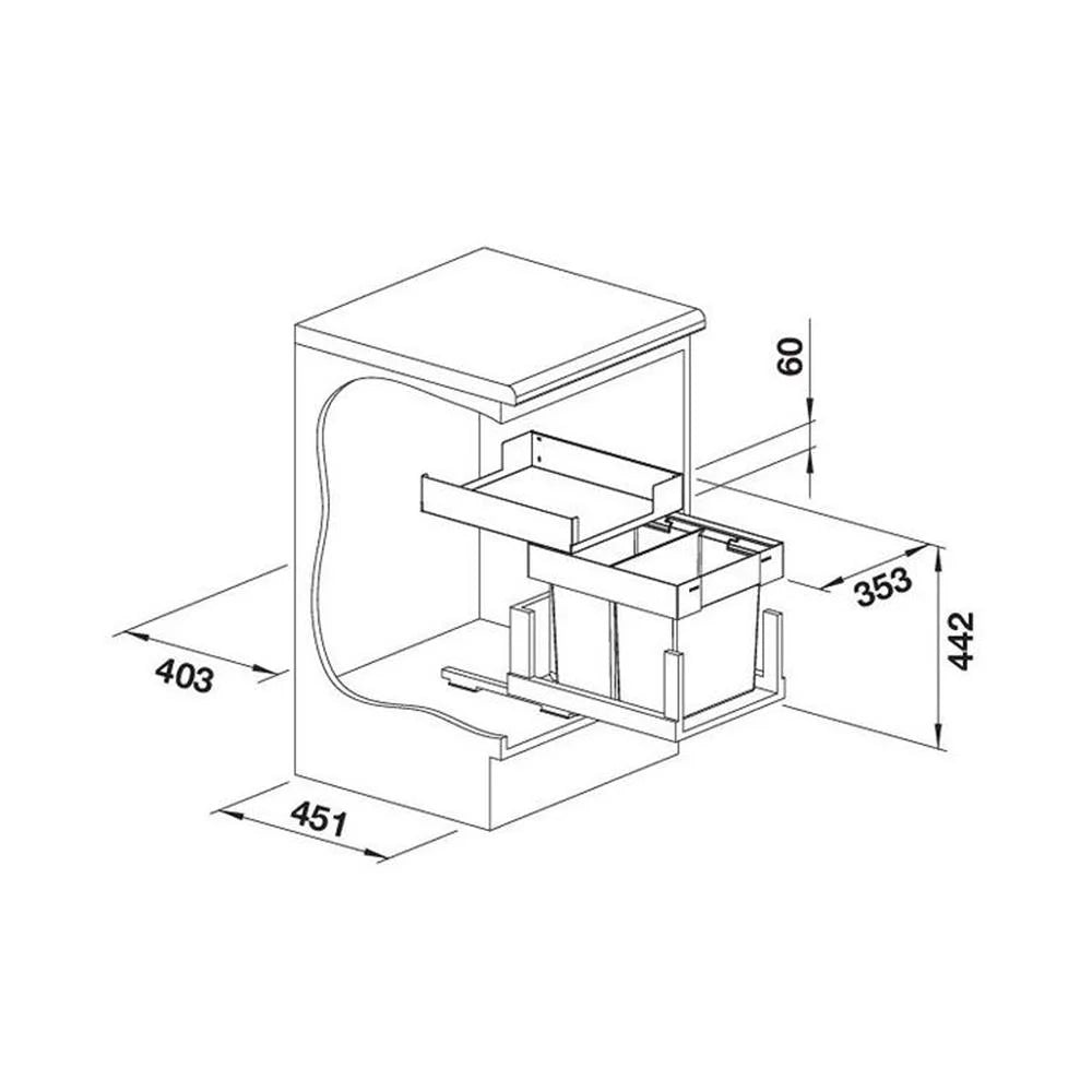 BLANCO Einbau-Abfallsammler SELECT II 40/2 Combi