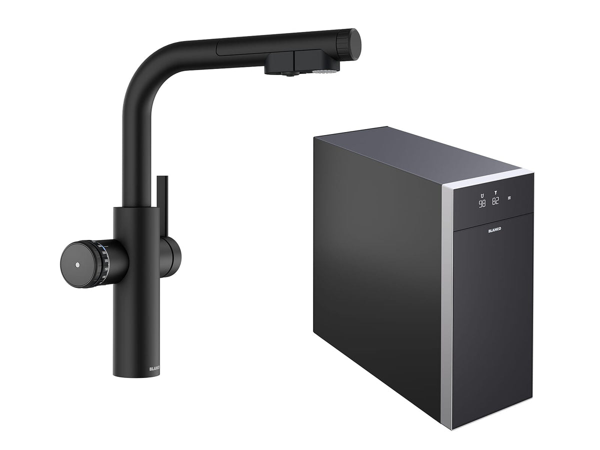 Blanco set drinkwaterkraan met montageservice | Choice Icona-L kokendwater-keukenkraan met filter- & sodafunctie (kopie)