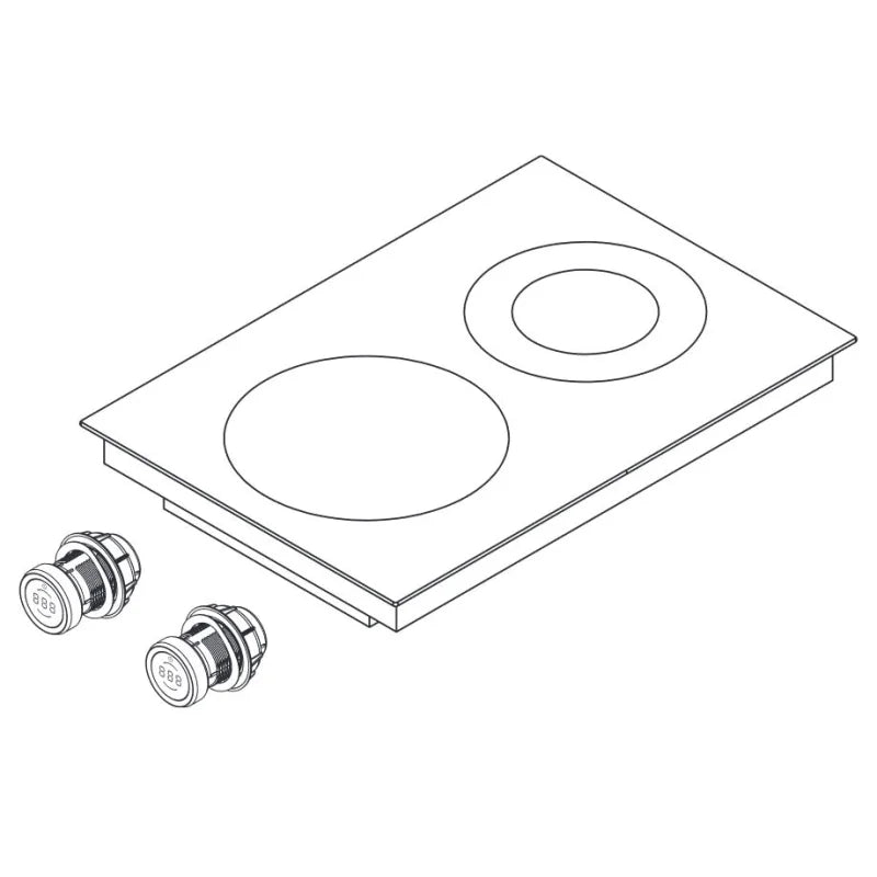 BORA Professional 3.0 Pro PKCH3 Hyper-Kochfeld 1-Kreis / 2-Kreis Knebelring Edelstahl