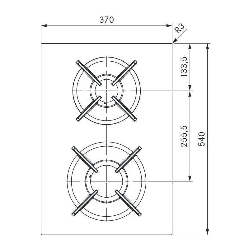 BORA Professional 3.0 Pro PKG3 Gas-Kochfeld Knebelring Edelstahl