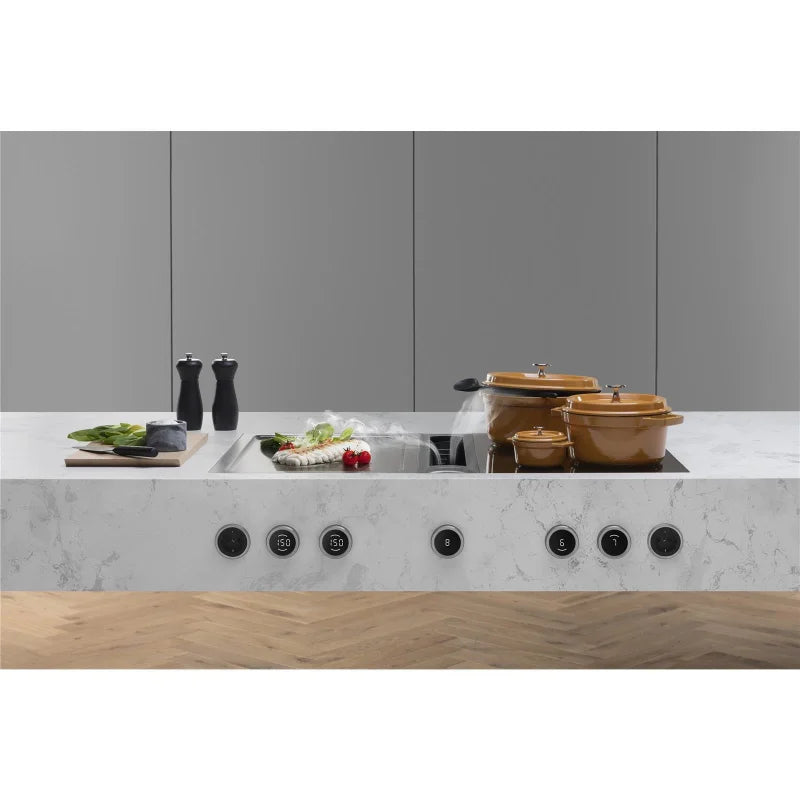 BORA Professional 3.0 Pro PKT3AB Tepan Edelstahlgrill mit 2 Kochzonen Knebelring All Black