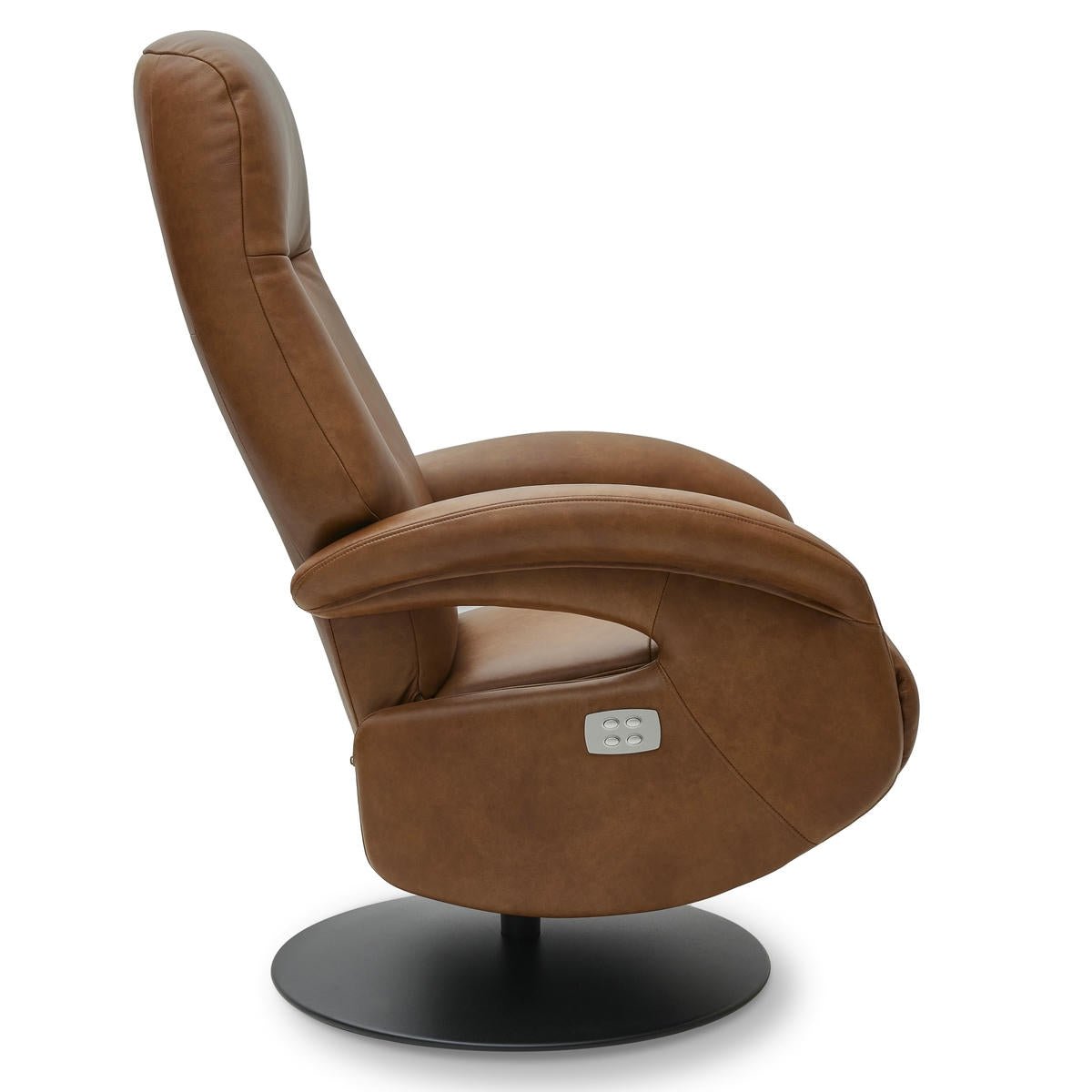 Elektrischer Relaxsessel Bull - Echtleder Cognac mit 2 Motoren
