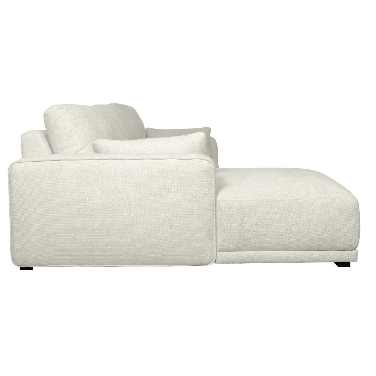 L-Form Ecksofa Links - Stoffbezug Creme