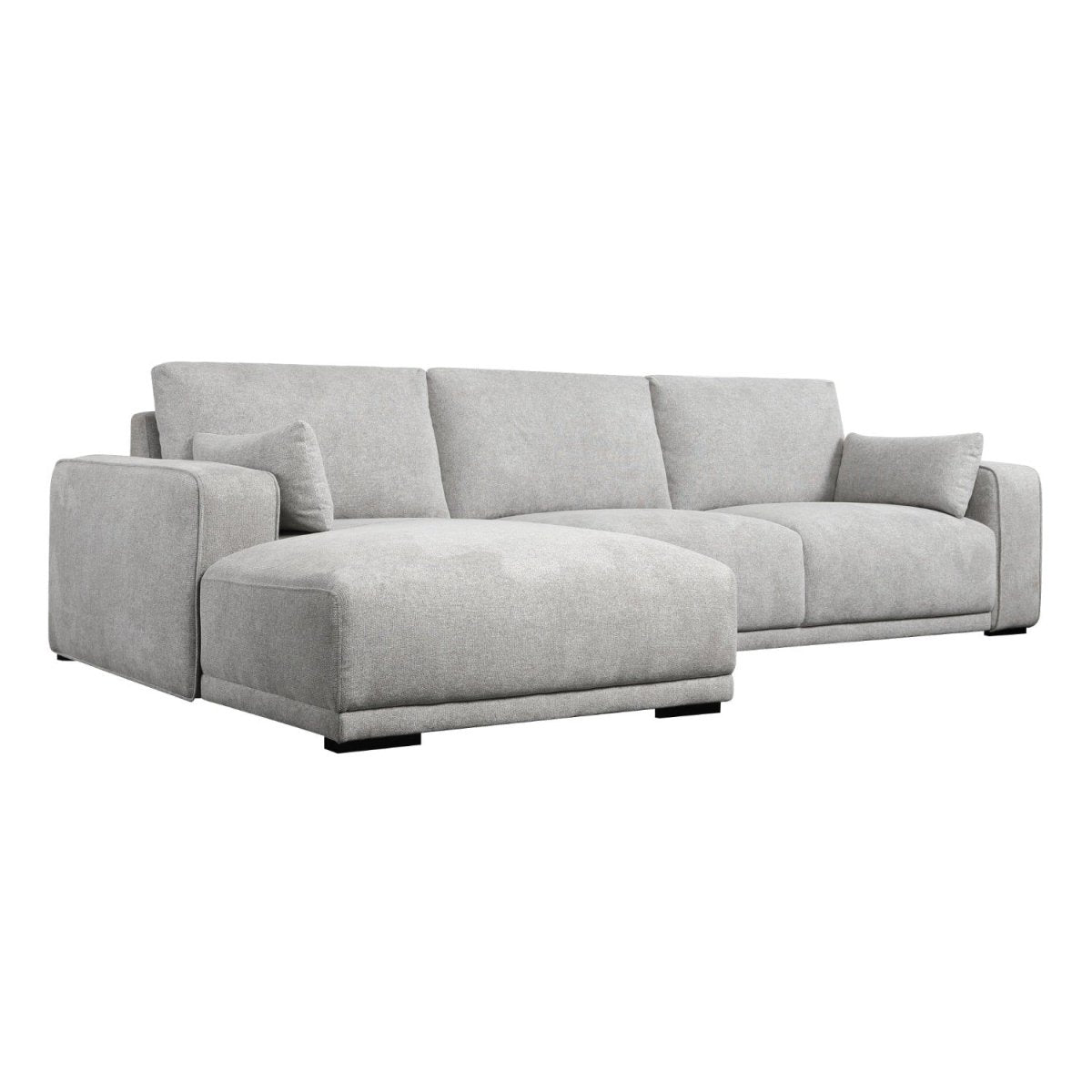 L-Form Ecksofa Links - Stoffbezug Grau