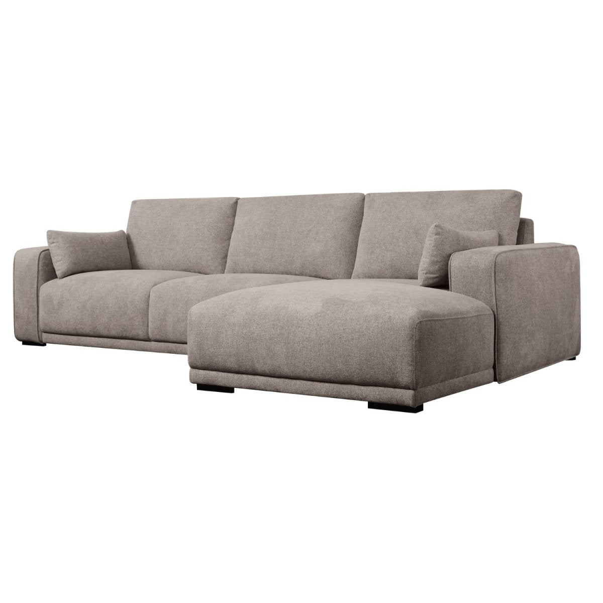 L-Form Ecksofa Rechts - Stoffbezug Beige