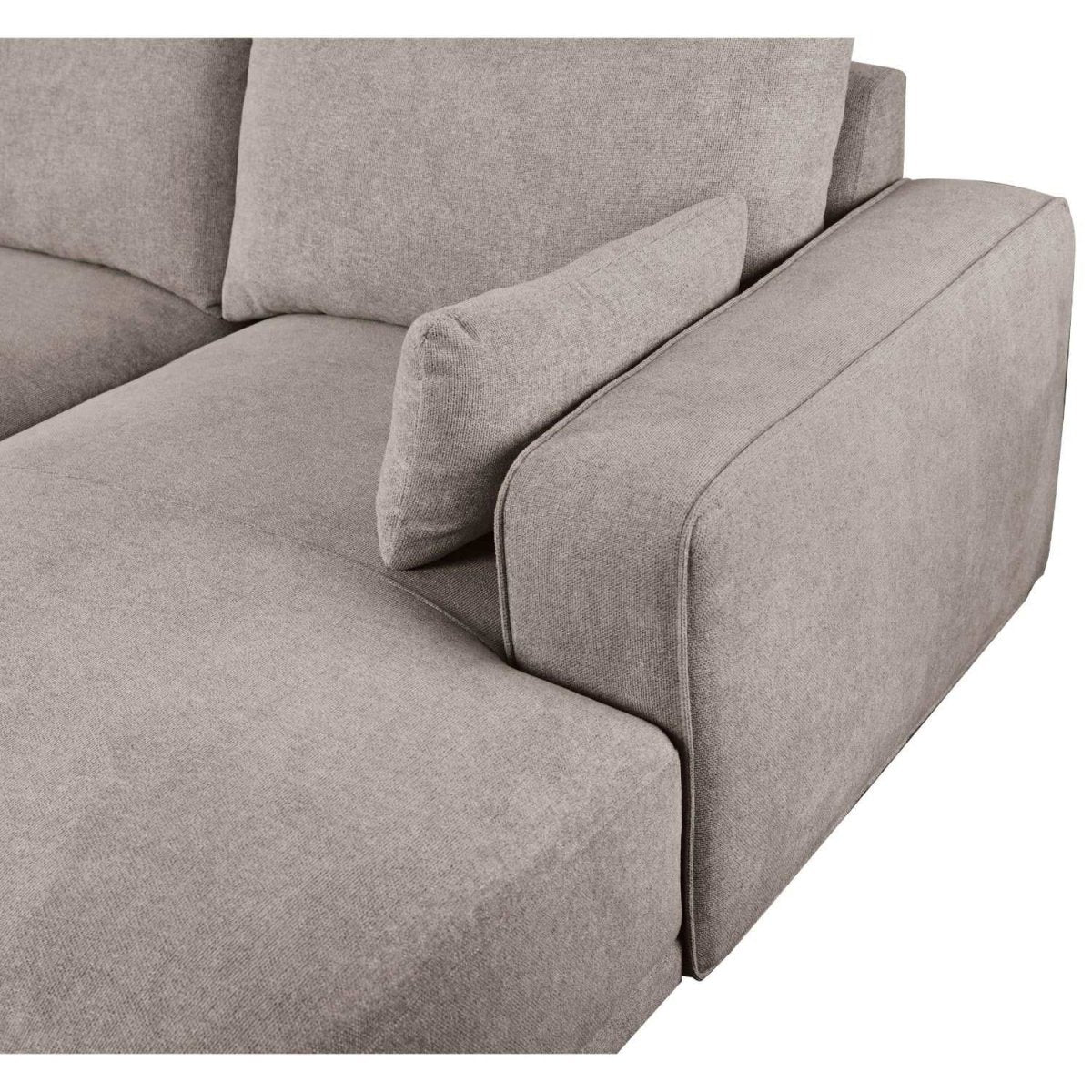 L-Form Ecksofa Rechts - Stoffbezug Beige