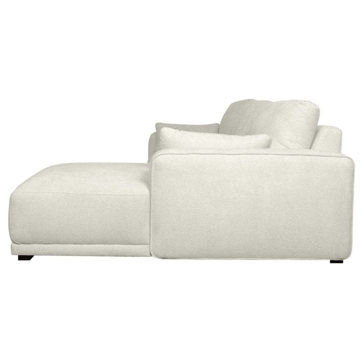 L-Form Ecksofa Rechts - Stoffbezug Creme