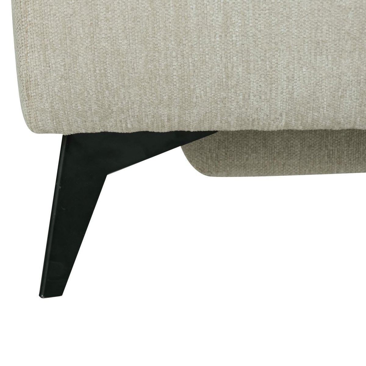 L-Form Ecksofa Rechts - mit Elektrische Relaxfunktion, USB - Stoffbezug Creme Beige