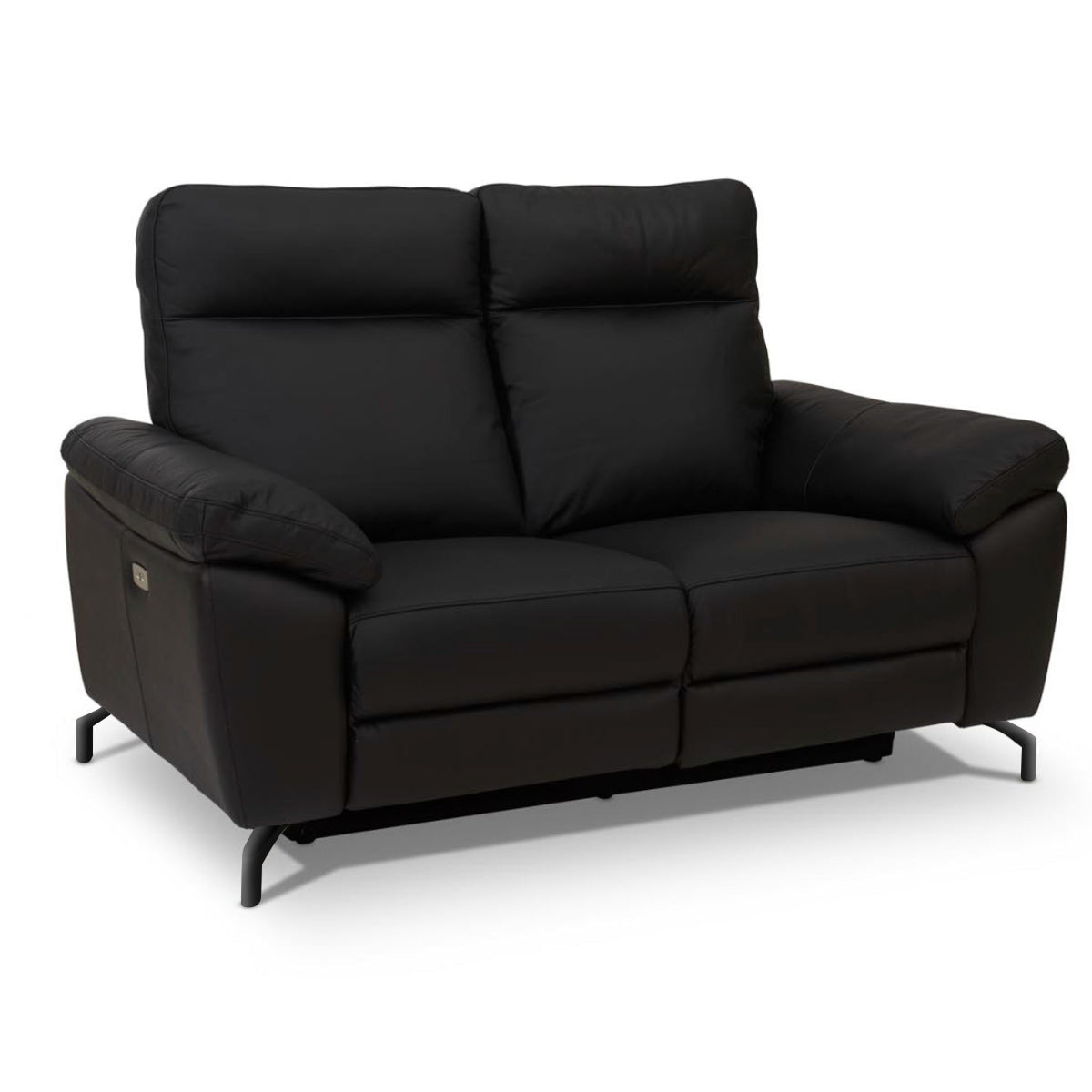 Couchgarnitur 3+2 - mit Elektrische Relaxfunktion, USB - Lederbezug Schwarz