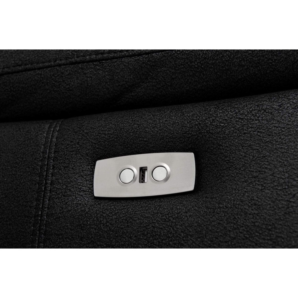 Couchgarnitur 3+2 - mit Elektrische Relaxfunktion, USB - Stoffbezug Schwarz