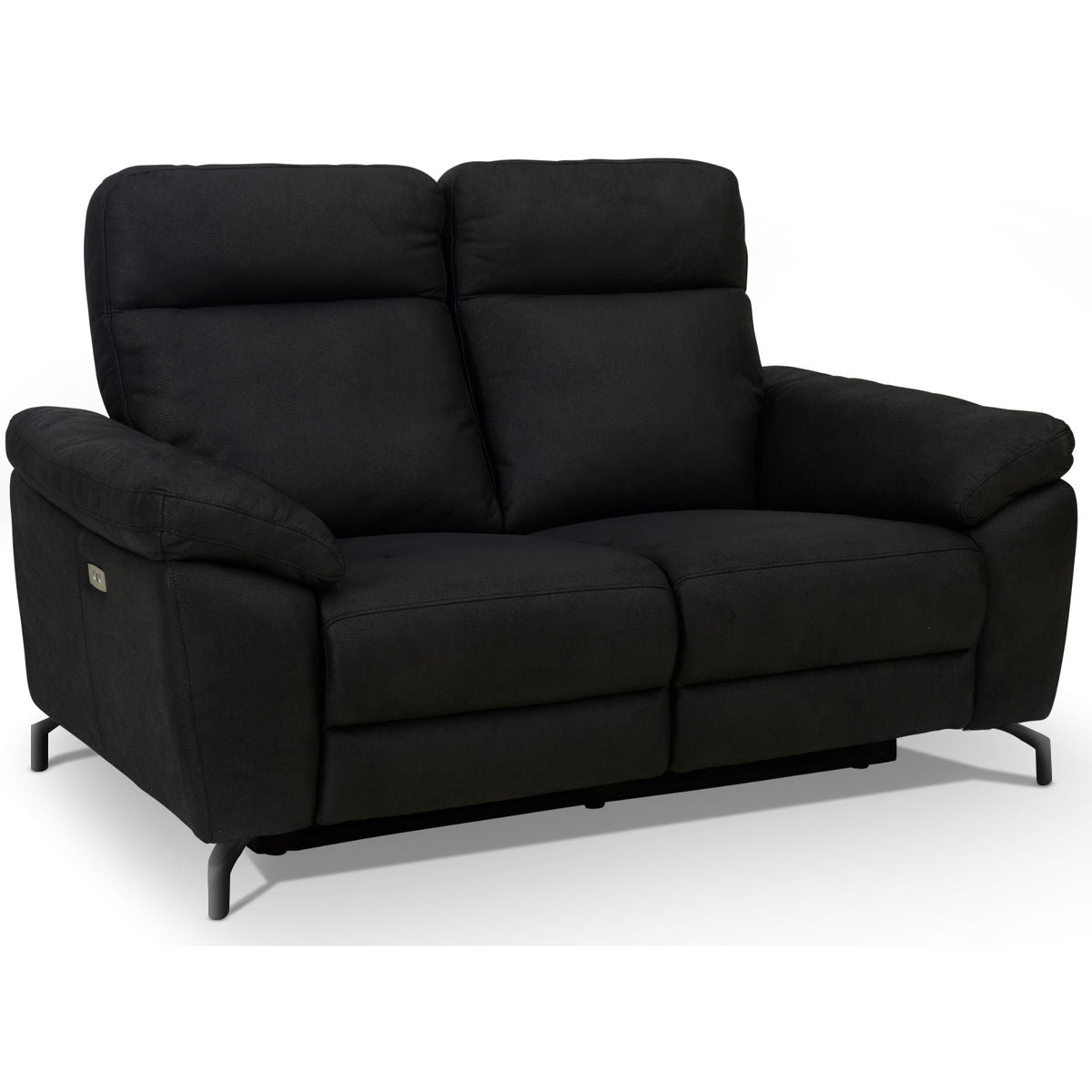 Couchgarnitur 3+2 - mit Elektrische Relaxfunktion, USB - Stoffbezug Schwarz