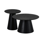 Couchtisch 2er Set ø45/80 cm - Eiche Schwarz