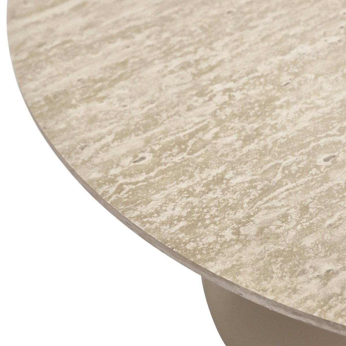 Couchtisch 2er Set ø45/80 cm - Travertine-Optik Beige