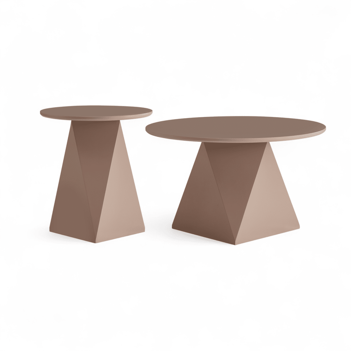 Couchtisch 2er Set ø50/80 cm - Mocca Mousse