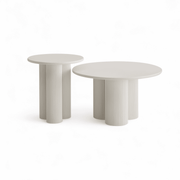 Couchtisch 2er Set ø50/80 cm - Weiß
