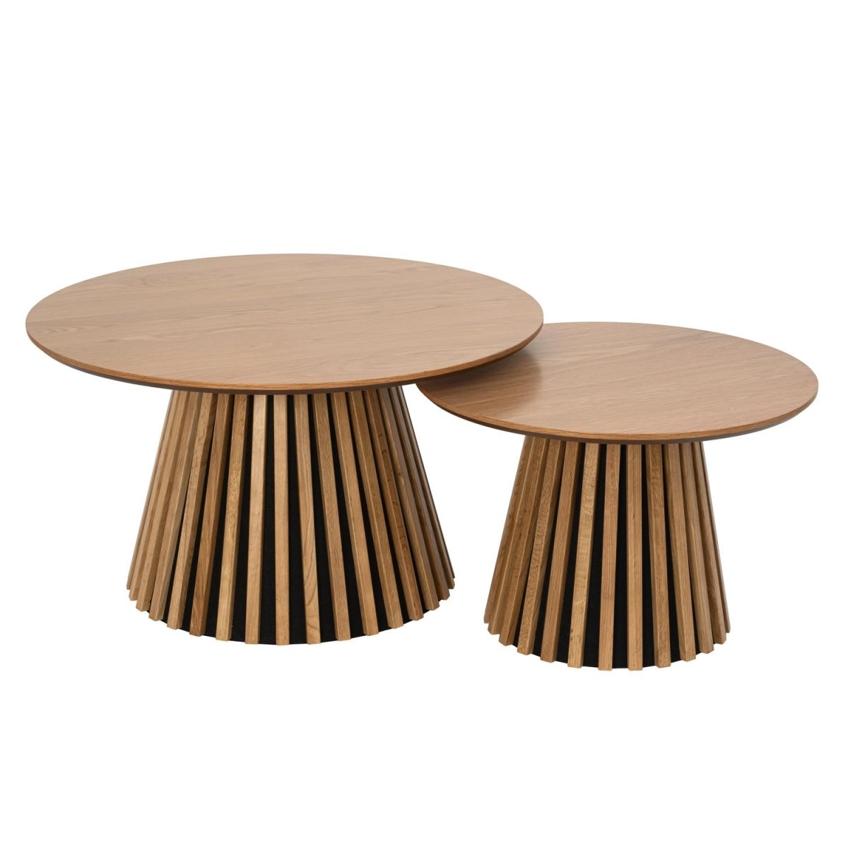 Couchtisch 2er Set ø60/80 cm - Wildeiche Natur